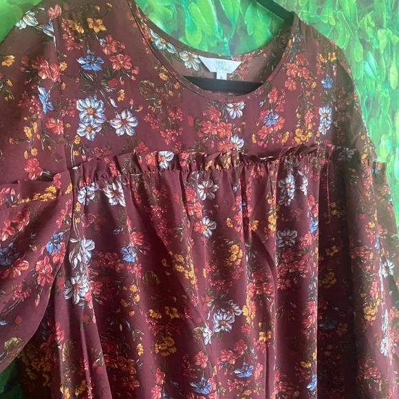 Time & Tru - NWT Floral Long Sleeve Dress - Picture 3 of 5